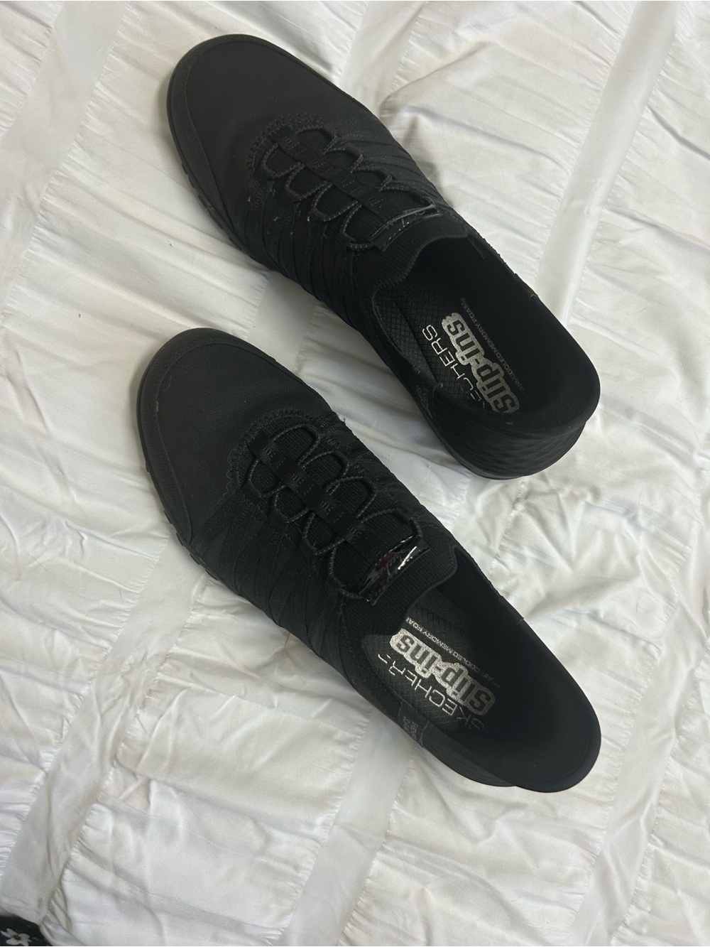Skechers Black Slip-ins Stretch Lace air cooled, memory foam Walking Shoes